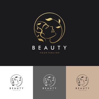 Luxury hair Beauty salon logo set Illustration Vector Graphic Design