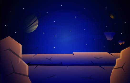 Rock Stone Planet Star Sky Space Universe Exploration Illustration vector