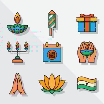 Diwali Icon Collection vector