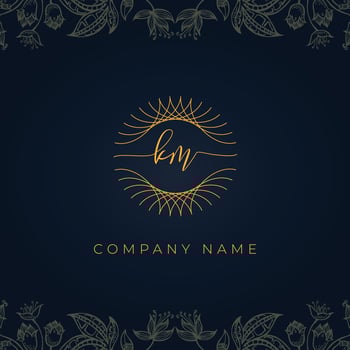 Elegant luxury letter KM logo. vector