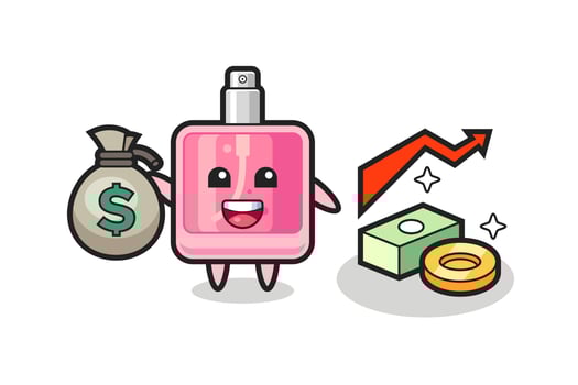 perfume illustration cartoon holding money sack vector