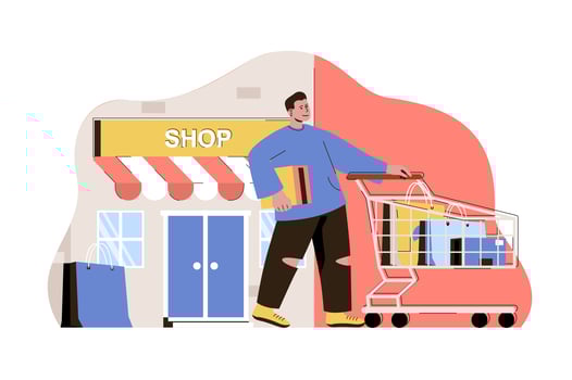 Shopping and vacation concept for website and mobile site vector
