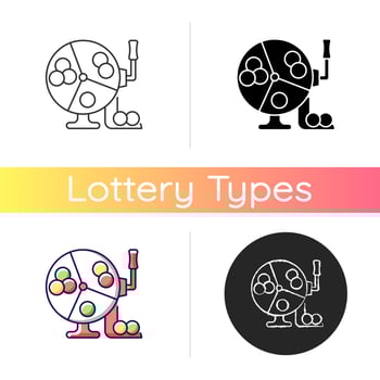 Ball draw machine icon vector