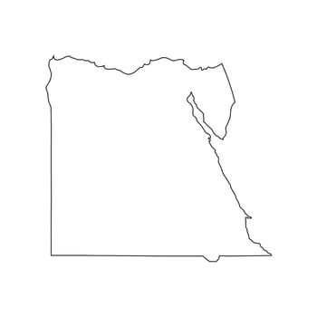 Vector Illustration of the Map of Egypt on White Background