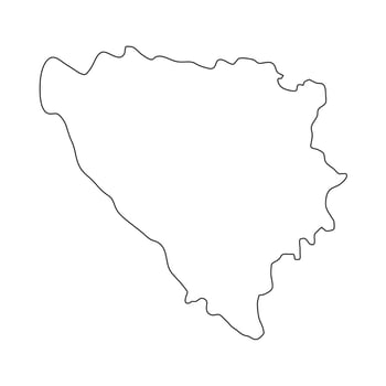 Map of Bosnia and Herzegovina on White Background vector