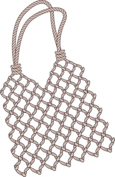 Eco woven knitting reusable shopping bag. Shopper illustration vector