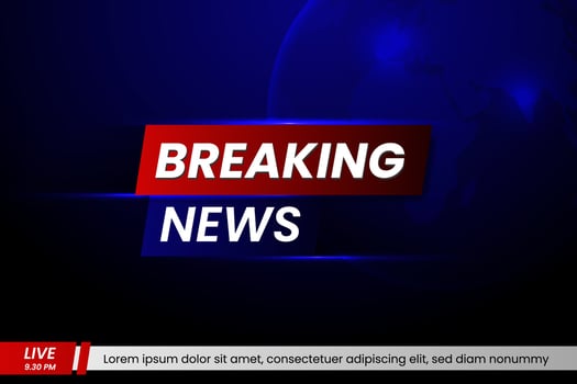 Breaking news background vector illustration, world tv news.
