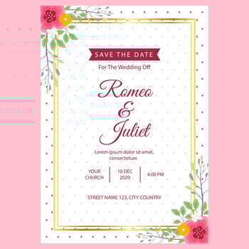 wedding invitation template 1 vector