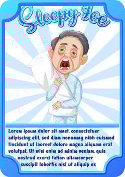 Character game card template with word Sleepy Joe vector