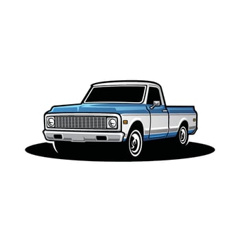 american retro pick up truck isolated vector