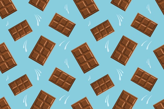 Chocolate Milk Flat Seamless Pattern Design vector