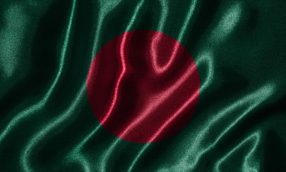 Wallpaper by Bangladesh flag and waving flag by fabric. photo