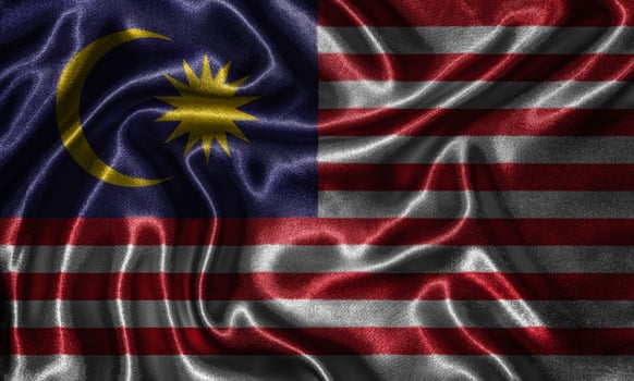 Wallpaper by Malaysia flag and waving flag by fabric. photo