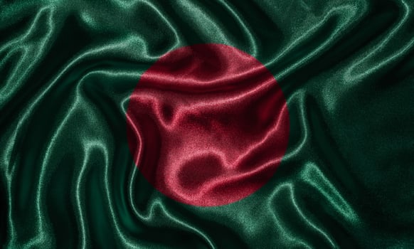 Wallpaper by Bangladesh flag and waving flag by fabric. photo