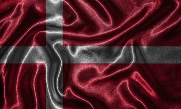 Wallpaper by Denmark flag and waving flag by fabric. photo