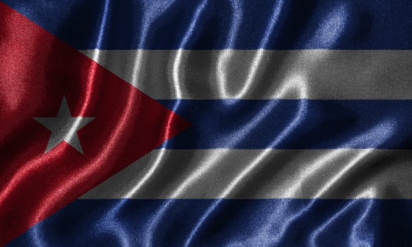 Wallpaper by Cuba flag and waving flag by fabric. photo