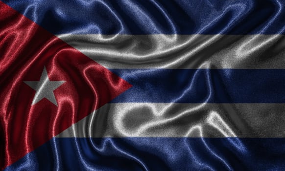 Wallpaper by Cuba flag and waving flag by fabric. photo