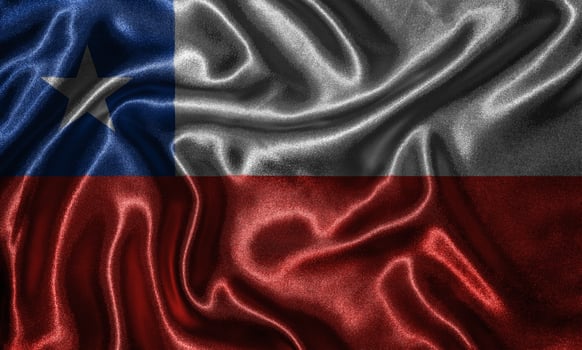 Wallpaper by Chile flag and waving flag by fabric. photo