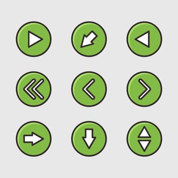 Set of arrows illustrated on white background vector