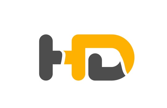 yellow grey combination logo letter HD H D alphabet design icon vector