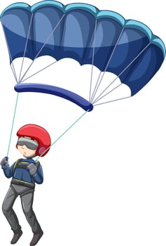 A man parachuting isolated vector