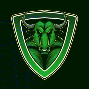 Esport logo of green bull. For esport gaming vector