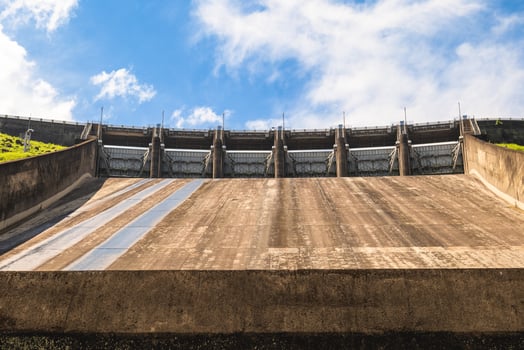 Shimen Dam and Shihmen Reservoir at Taoyuan city in Taiwan photo