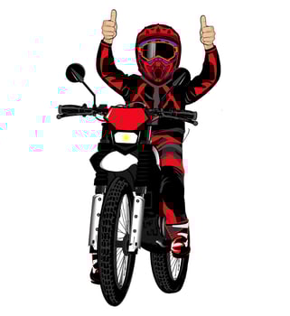 vector image for illustration of a dirt bike rider