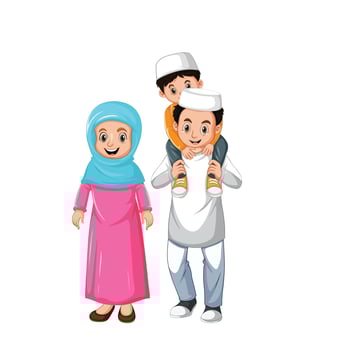 Islamic Family Vector illustration