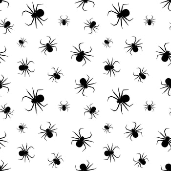 seamless pattern with spiders. halloween texture vector