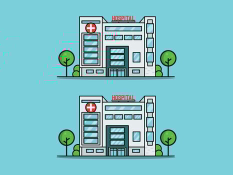 Hospital Building Isometric vector