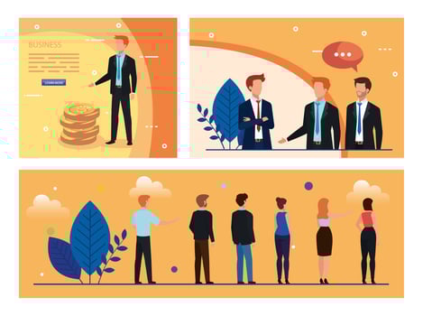 business people scenes avatar character vector