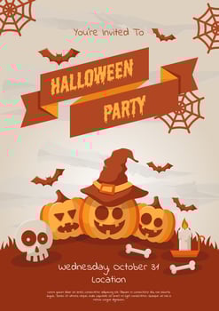 Happy Halloween Party Poster. Vector illusration