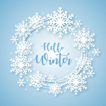Winter Background. Paper cut Snowfall. Vector illustration