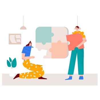 puzzle flat illustration vector