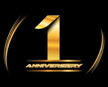 1 year anniversary celebration. Anniversary logo vector