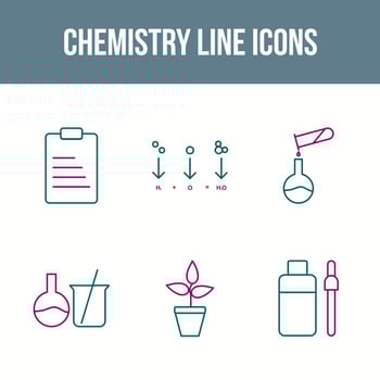 Unique Chemistry Line Vector Icon Set