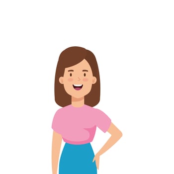 beautiful woman avatar character icon vector