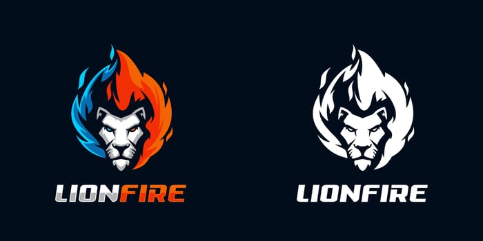 lion fire logo vector