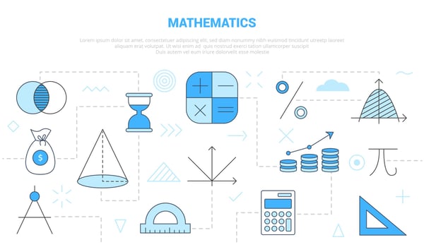 mathematics concept with icon set template banner vector