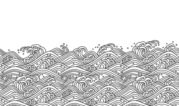 Oriental wave seamless wallpaper vector