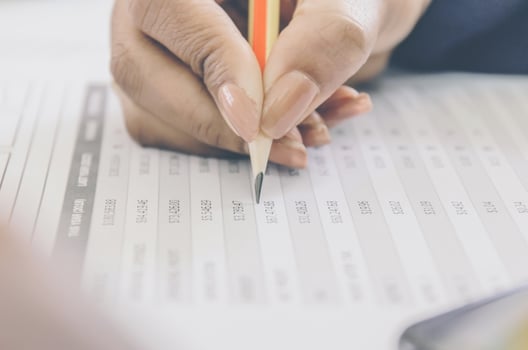 Business concept of financial and accounting with paper sheet. photo