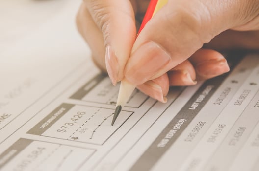Business concept of financial and accounting with paper sheet. photo