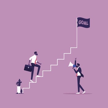 Consultant or Coaching give a motivation to growth concept vector