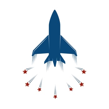 us army plane with stars isolated icon vector