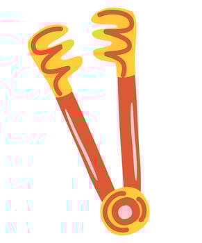 Kitchen tongs. Tableware. vector