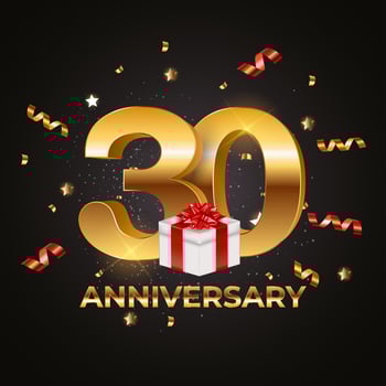 Template Logo 30 Years Anniversary Vector Illustration EPS10