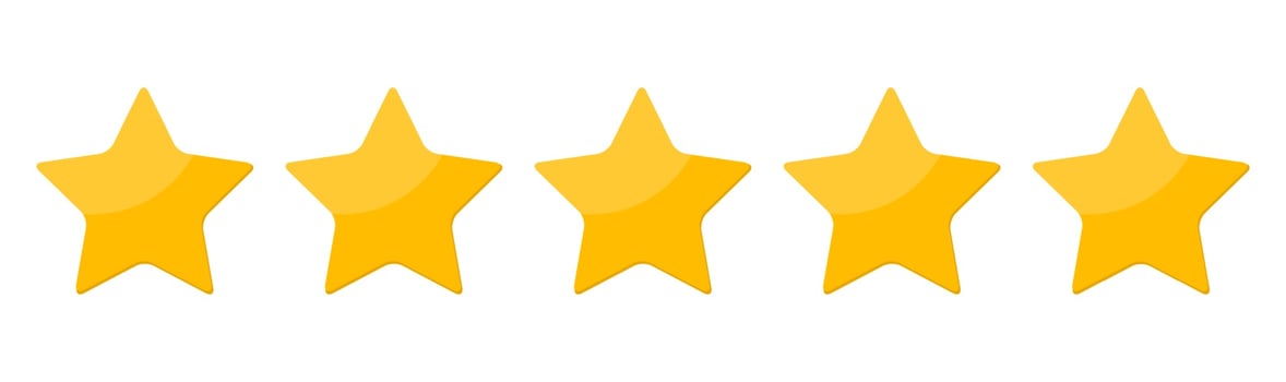 Five 5 Star rank sign Vector Illustration