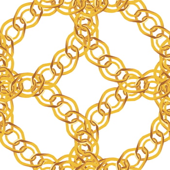 Gold Chain Jewelry Seamless Pattern Background. Vector Illustration