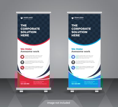 Abstract business standee roll up banner design vector